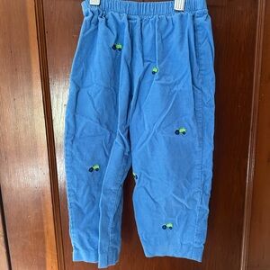 Florence Eiseman Blue corduroy pants with Tractor Embroidery